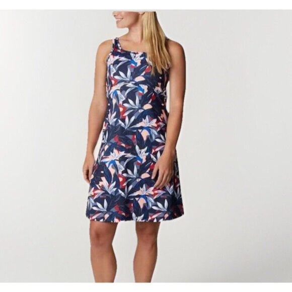 Columbia Dresses & Skirts - Columbia PFG Freezer III Dress Womens Size Medium Fishing Navy Floral UPF Casual